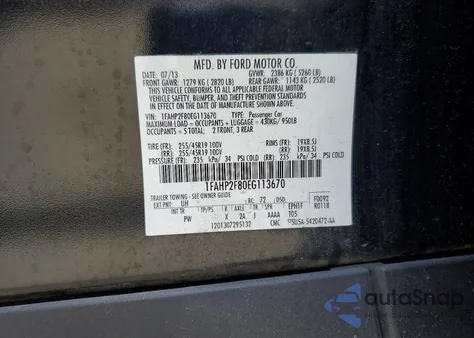 2014 Ford Taurus Limited from USA, damaged, VIN 1FAHP2F80EG113670